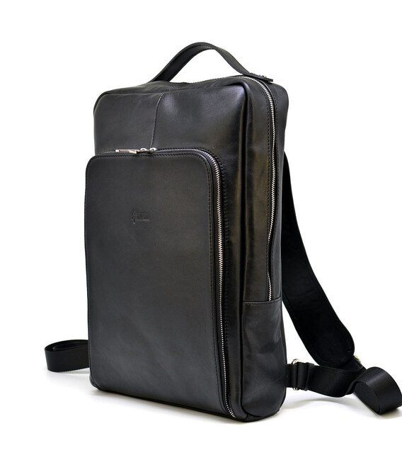 Шкіряний рюкзак для ноутбука 15 "дюймів TA-1240-4lx в чорному кольорі фото, картинка, изображение
