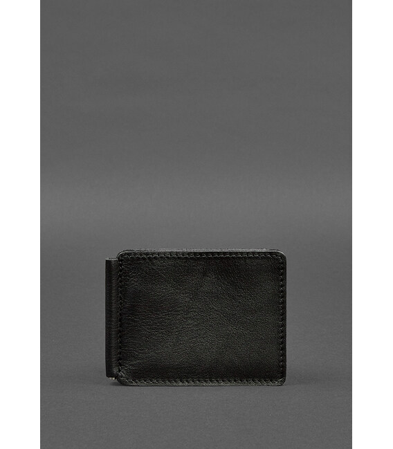 Шкіряне портмоне 13.0 затискач чорний краст картинка, зображення, фото