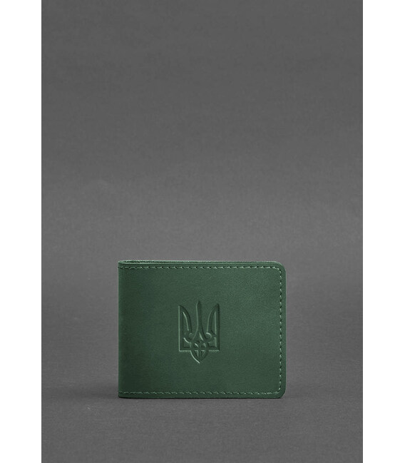 Шкіряна обкладинка для посвідчення з гербом, зелений Crazy Horse картинка, зображення, фото