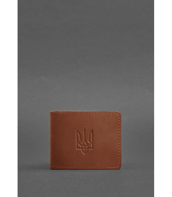 Кожаная обложка для удостоверения с гербом, светло-коричневый Crazy Horse фото, картинка, изображение