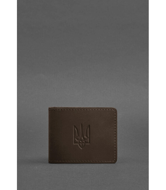 Шкіряна обкладинка для посвідчення з гербом, темно-коричневий Crazy Horse картинка, зображення, фото