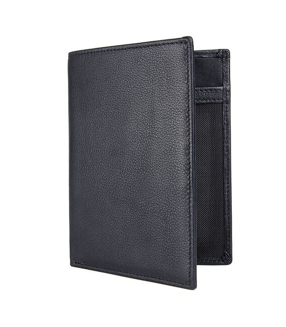 Чорний шкіряний гаманець-органайзер з відділом для ID документів JDR-8450A картинка, зображення, фото