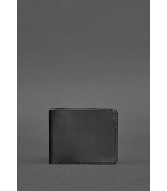 Кожаное портмоне 4.4 (с зажимом) черный Crazy Horse фото, картинка, изображение