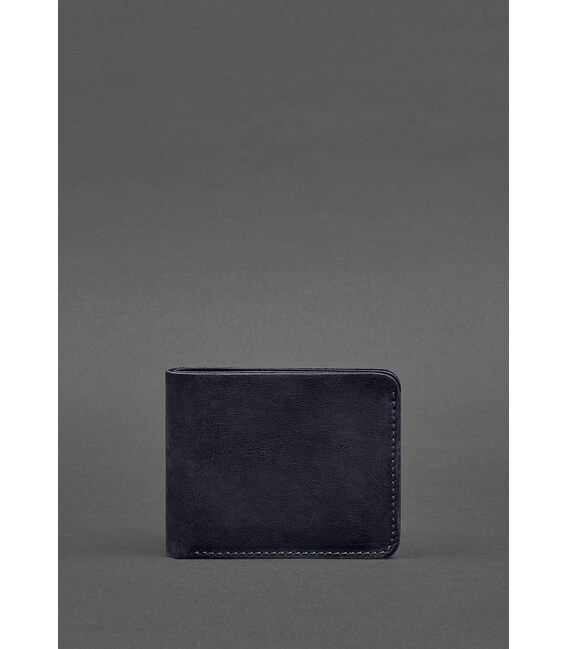 Шкіряне портмоне 4.4 (з затискачем) синій Crazy Horse картинка, зображення, фото