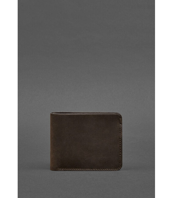 Кожаное портмоне 4.4 (с зажимом) темно-коричневый Crazy Horse фото, картинка, изображение