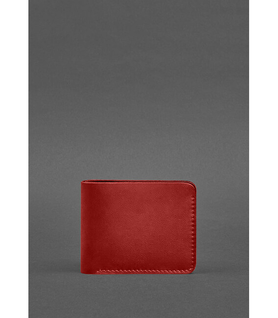 Шкіряне портмоне 4.4 (з затискачем) червоний краст картинка, зображення, фото