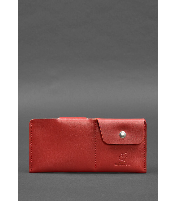 Кожаное портмоне-купюрник 8.0 красный краст фото, картинка, изображение