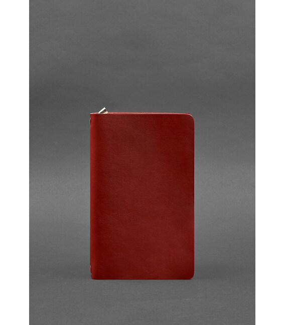 Кожаный блокнот (софт-бук) 8.0 на резинке красный краст фото, картинка, изображение