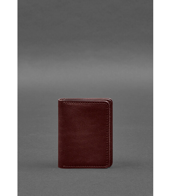 Шкіряна обкладинка для посвідчення водія, ID і пластикових карток 2.0 бордова картинка, зображення, фото