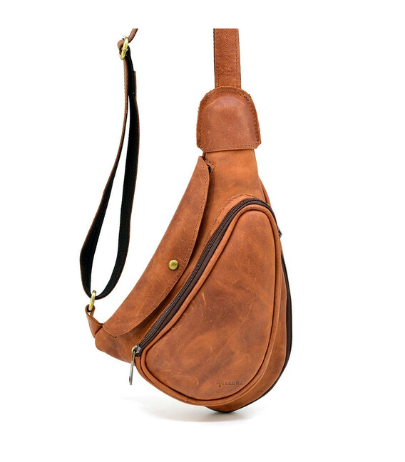 Шкіряний рюкзак TARWA RB-3026-3md на одне плече з накладною кишенею фото, картинка, изображение