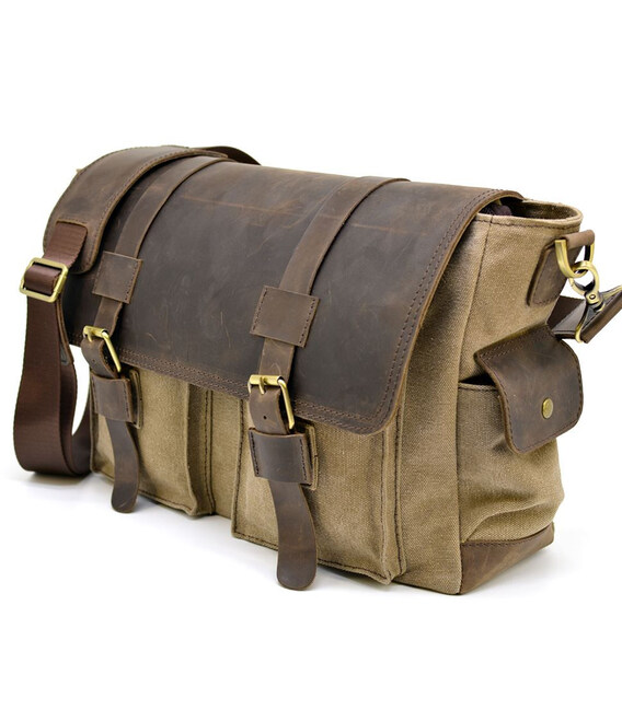 Чоловіча сумка через плече з канвасу і шкіри RSc-6690-4lx TARWA картинка, зображення, фото
