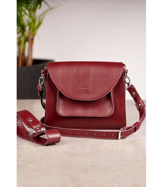 Женская кожаная сумка Liv бордовая фото, картинка, изображение