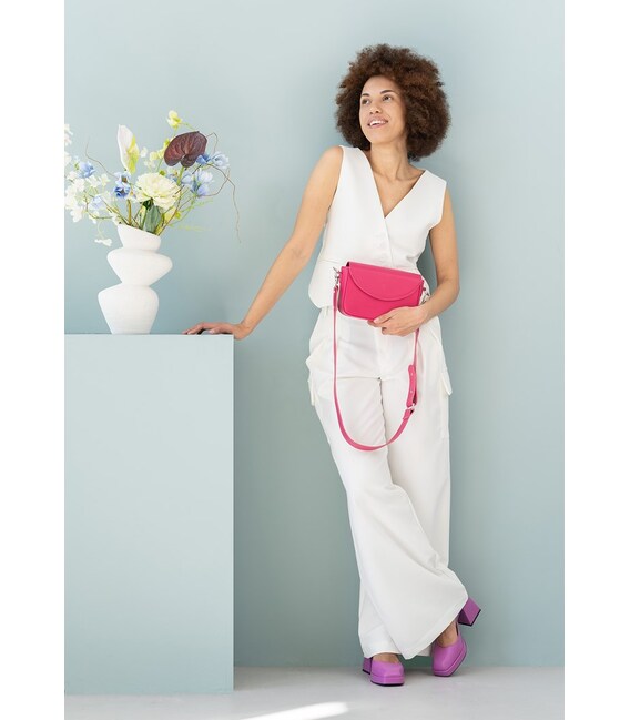 Женская кожаная сумка Molly фуксия фото, картинка, изображение