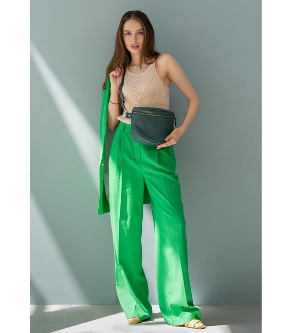 Шкіряна сумка поясна-кроссбоді Vacation зелений краст картинка, зображення, фото