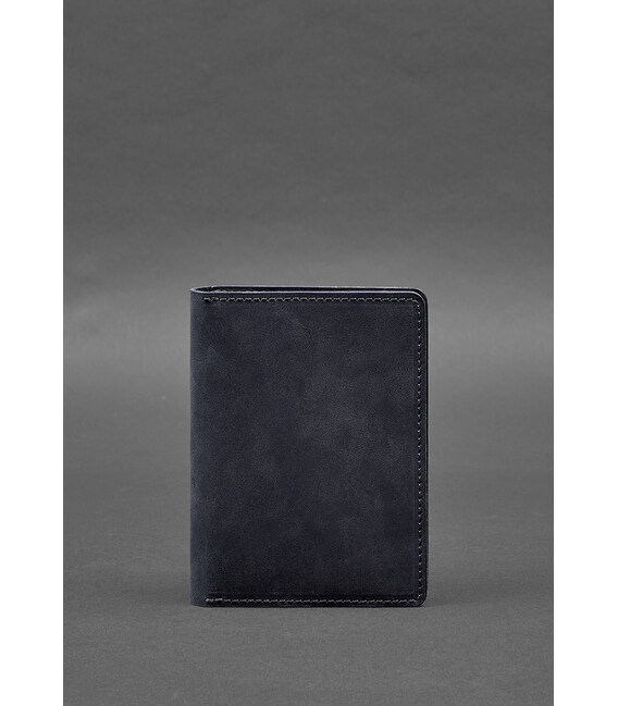 Кожаная обложка-органайзер для документов 6.1 синий Crazy Horse фото, картинка, изображение