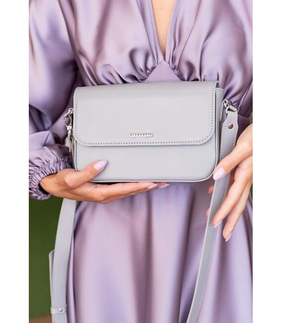 Женская кожаная сумка Mary серая фото, картинка, изображение