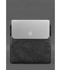 Чехол-конверт с клапаном кожа+фетр для MacBook 13" Черный Crazy Horse картинка, изображение, фото