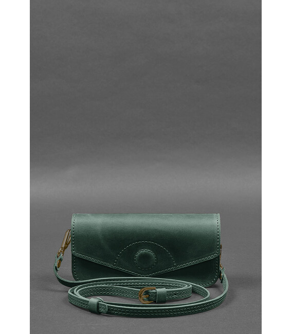 Шкіряна сумка-футляр для окулярів (міні-сумка) зелений Crazy Horse картинка, зображення, фото