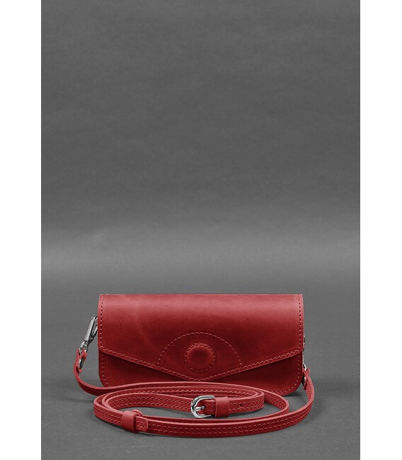 Шкіряна сумка-футляр для окулярів (міні-сумка) кораловий Crazy Horse картинка, зображення, фото