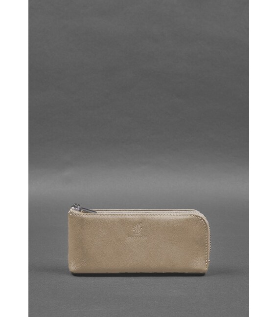 Шкіряне портмоне-купюрник на блискавці 14.0 світло-бежевий картинка, зображення, фото