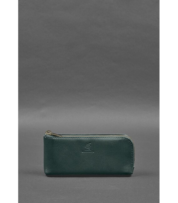 Кожаное портмоне-купюрник на молнии 14.0 зеленый фото, картинка, изображение