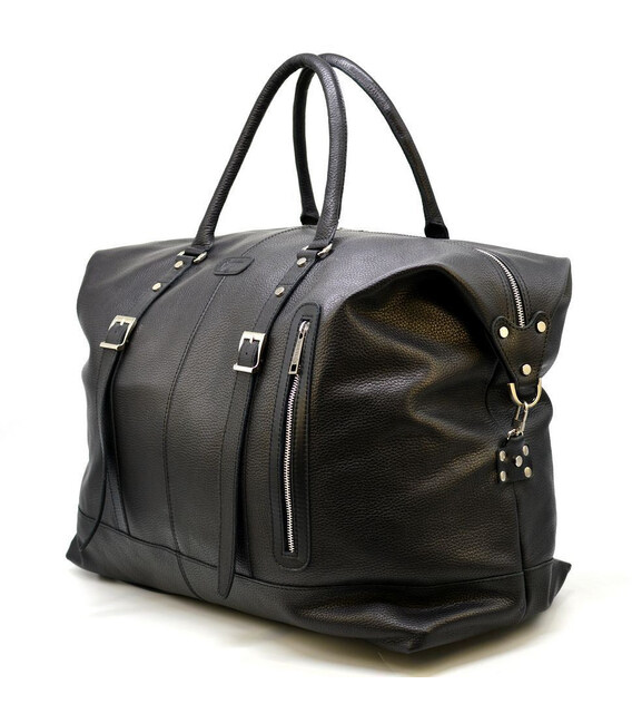 Велика дорожня сумка FA-8310-4lx з натуральної шкіри флотар, чорна картинка, зображення, фото