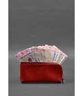 Кожаное портмоне-купюрник на молнии 14.0 красный фото, картинка, изображение