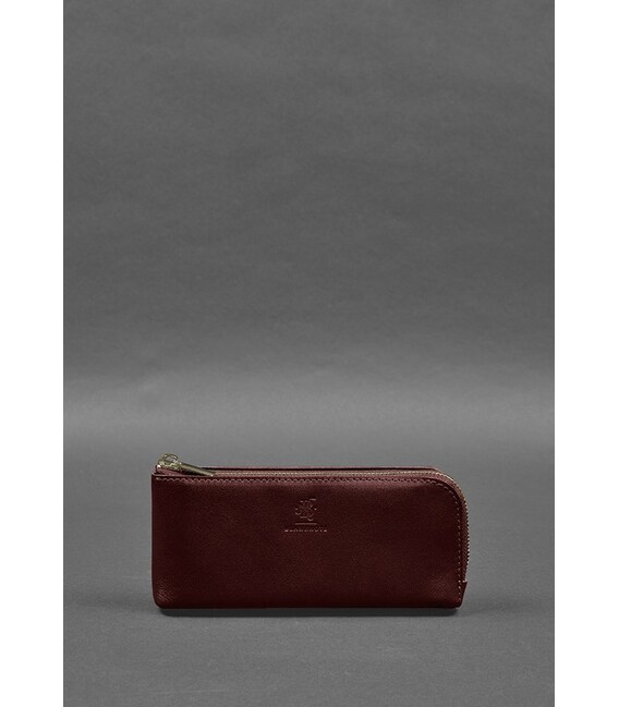 Шкіряне портмоне-купюрник на блискавці 14.0 бордовий картинка, зображення, фото