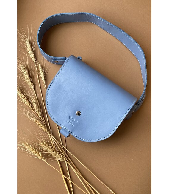 Женская кожаная сумка Ruby S голубая фото, картинка, изображение