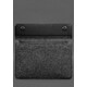 Чехол-конверт с клапаном кожа+фетр для MacBook 15" Черный Crazy Horse фото
