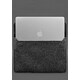Чехол-конверт с клапаном кожа+фетр для MacBook 15" Черный Crazy Horse фото