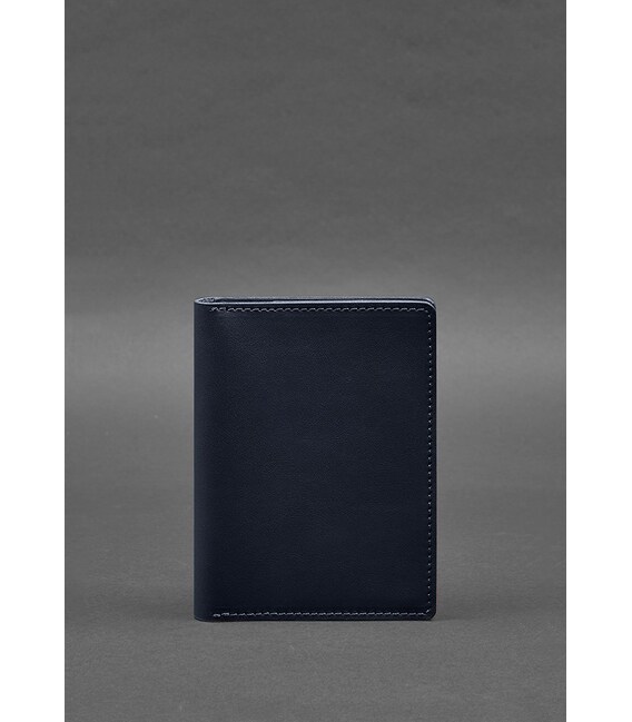 Шкіряна обкладинка-органайзер для документів 6.1 темно-синій краст картинка, зображення, фото