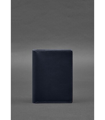 Кожаная обложка-органайзер для документов 6.1 темно-синий краст фото, картинка, изображение