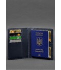 Кожаная обложка-органайзер для документов 6.1 темно-синий краст фото, картинка, изображение