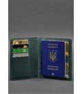 Кожаная обложка-органайзер для документов 6.1 зеленый краст фото, картинка, изображение