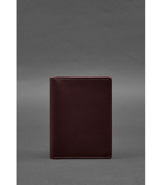 Кожаная обложка-органайзер для документов 6.1 бордовый краст фото, картинка, изображение