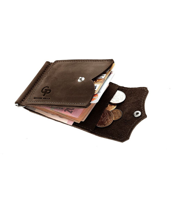 Затиск на кнопці, шоколад Grande Pelle 110120 фото, картинка, изображение