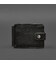 Шкіряне портмоне 13.1 затискач з хлястиком чорний краст картинка, зображення, фото