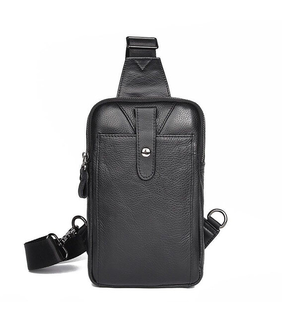 Міні-рюкзак чоловічий на одне плече JD4018A з натуральної шкіри фото, картинка, изображение