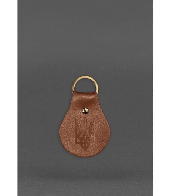 Кожаный брелок Патриотический с гербом светло-коричневый фото, картинка, изображение