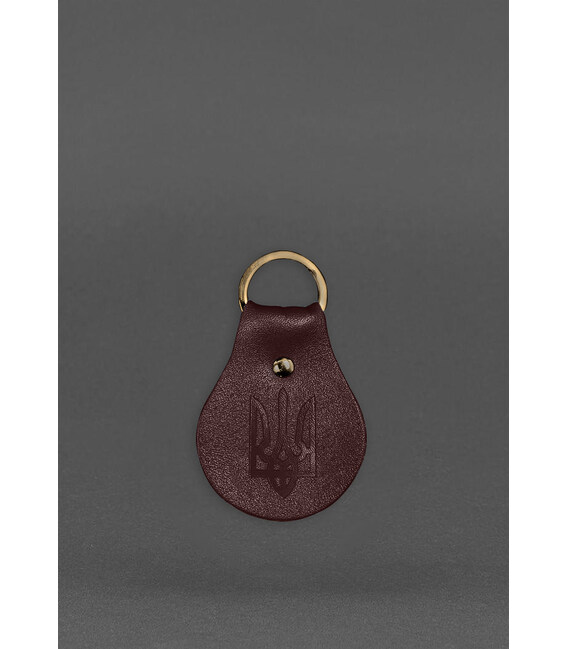 Кожаный брелок Патриотический с гербом бордовый фото, картинка, изображение