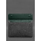 Чехол-конверт с клапаном кожа+фетр для MacBook 13" Зеленый Crazy Horse фото