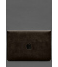 Чехол-конверт с клапаном кожа+фетр для MacBook 16" Темно-коричневый Crazy Horse фото, картинка, изображение