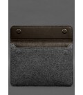 Чехол-конверт с клапаном кожа+фетр для MacBook 16" Темно-коричневый Crazy Horse фото, картинка, изображение