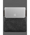 Чехол-конверт с клапаном кожа+фетр для MacBook 16" Темно-коричневый Crazy Horse фото, картинка, изображение