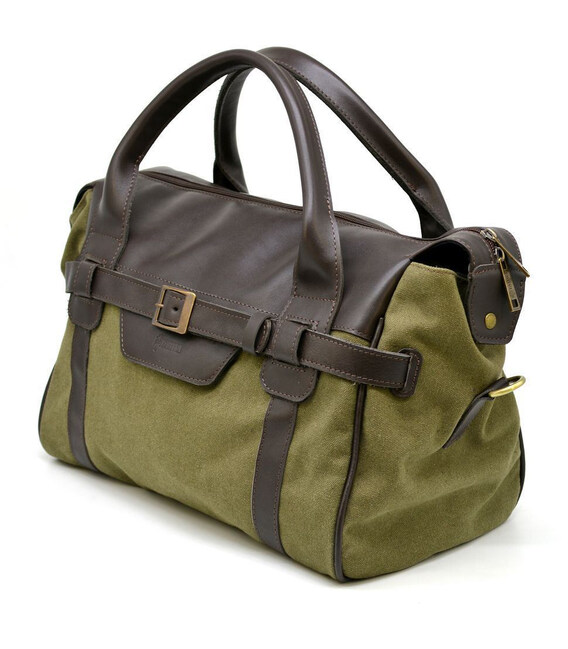 Дорожня комбінована (шкіра + канвас) сумка GH-7079-3md бренду TARWA фото, картинка, изображение