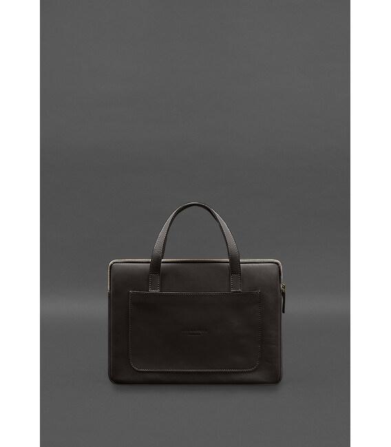 Шкіряний чохол (сумка) з ручками для ноутбука 13 дюйм Темно-коричневий картинка, зображення, фото