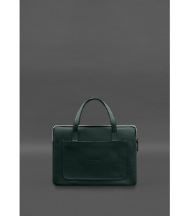 Кожаный чехол (сумка) с ручками для ноутбука 13 дюйм Зеленый фото, картинка, изображение