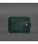 Шкіряне портмоне 13.1 затискач з хлястиком зелений краст картинка, зображення, фото