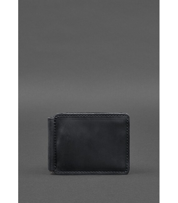 Кожаное портмоне 13.0 зажим Черный Crazy Horse фото, картинка, изображение